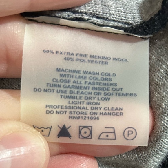 Title Nine Knit Sweater Dress M Extra Fine Merino Wool Blend Gray Black - Picture 6 of 7